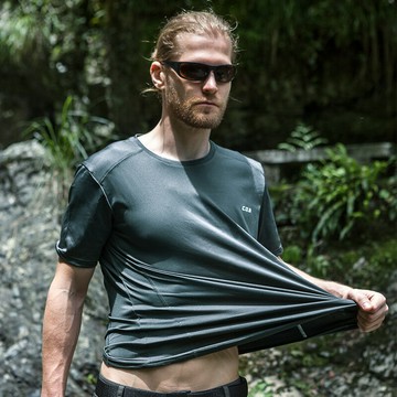 cqb戶外運動速干T恤男短袖圓領吸汗跑步透氣快干速干衣翻領夏季