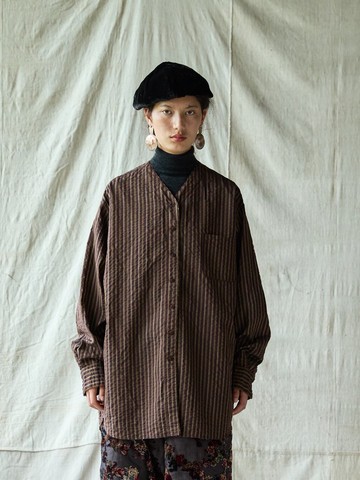 日系復古 植物染襯衫 文藝復古襯衣