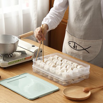 速凍餃子盒凍餃子盤家用冰箱收納盒食物冷凍保鮮盒餛飩盒水餃托盤