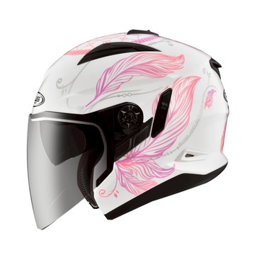 ZEUS 瑞獅 ZS 613B AJ32 白粉紅 內墨鏡 通風透氣 半罩 3/4罩 安全帽