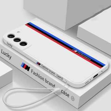 三星s21手機殼s20+直邊新款液態硅膠軟殼三星s21ultra潮牌男款撞色英文S20側邊圖案簡約ins風女款防摔保護套