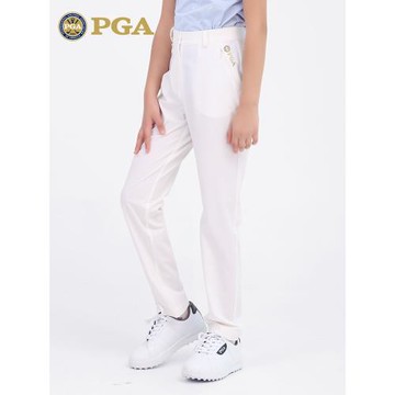 美國PGA 彈力腰帶兒童高爾夫褲子女童夏季運動長褲高彈面料速干