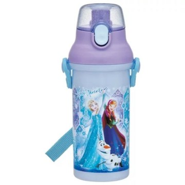小禮堂 Skater 迪士尼 冰雪奇緣 兒童彈蓋直飲水壺附背帶 480ml PSB5SANAG (藍紫菱形圖)