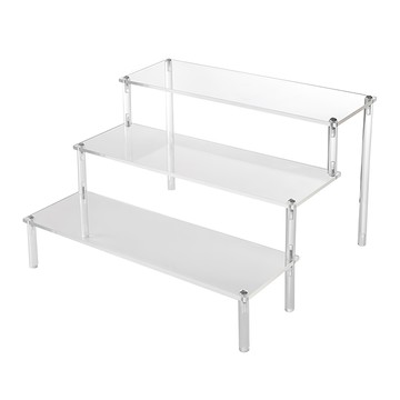 收納部屋 壓克力展示架 30cm 三層 透明色 階梯展示架  1個