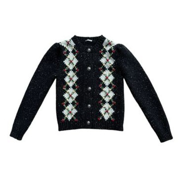 miumiu 21秋冬復古刺繡開襟衫(#38)