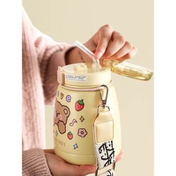 舍里網紅大肚保溫杯女高顏值水杯子大容量吸管杯學生可愛便攜水壺