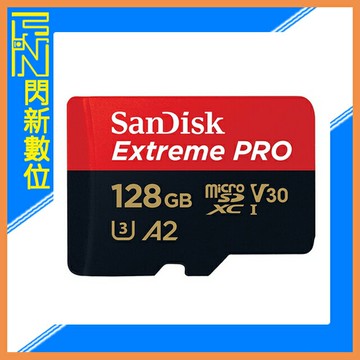 搶券最高折320｜SanDisk Extreme PRO MicroSD 128GB/128G Class10 A2 200MB/s 記憶卡(公司貨)