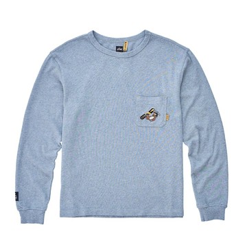 5th STREET｜男裝｜可愛動物滑雪長袖T恤｜灰色