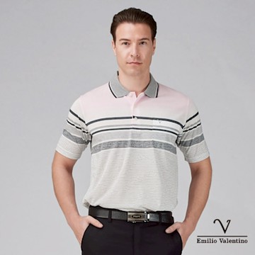 Emilio Valentino 范倫鐵諾 男短袖POLO衫 精梳棉口袋 男上衣(66-5V9143)