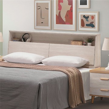 【文創集】納卡西 6尺雙人加大淺橡色床頭箱(不含床底＋不含床墊)-183x29x107cm免組