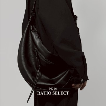 【Ratio】現貨 PK-04 皮革流蘇半月包 素面 皮革 單肩包 大容量 通勤包 斜背包 男女包包 質感高規