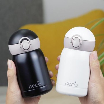 簡約純色彈跳保溫杯女可愛便攜小巧小容量304不銹鋼保溫水杯200ml