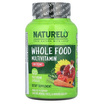 NATURELO, 青少年專用全食多維生素，120 粒素食膠囊