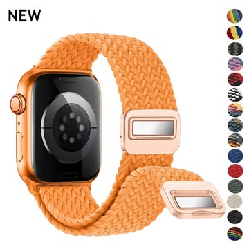 尼龍編織磁性錶帶兼容 Apple Watch Ultra 3 2 49mm 46mm 42mm 45mm 40 44mm