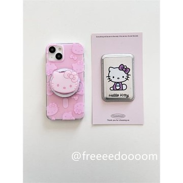 可愛少女kitty適用iPhone16promax蘋果15手機殼14磁吸支架12卡包