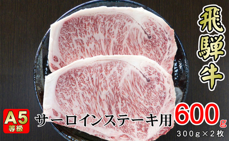 牛肉 飛騨牛 サーロイン ステーキ セット 600g （ 1枚 約300g × 2枚 ） 黒毛和牛 A5 美味しい お肉 牛 肉 和牛 サーロインステーキ 