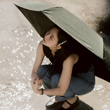 rento 碳纖輕量黑膠晴雨傘-松葉