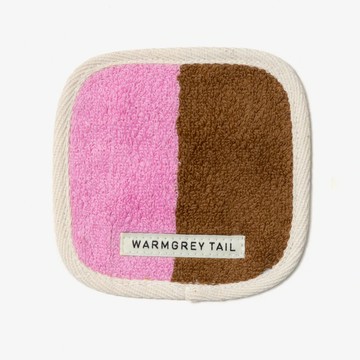 韓國 WARMGREY TAIL 毛巾杯墊 莓果可可 10cm x 10cm
