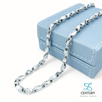 【世紀白金】Pt950鉑金項鍊 鉑金中性白金鍊熱賣爆款 精緻雷射刻花 霸氣款 60cm