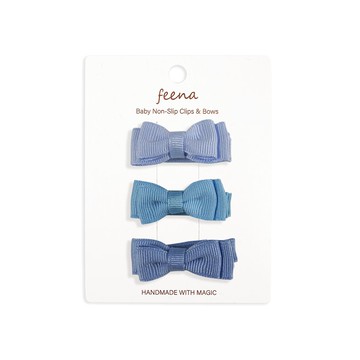 Feena - No.37蝴蝶結髮夾-藍