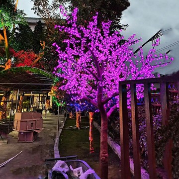 led仿真櫻花桃花樹燈發光樹燈戶外防水裝飾燈景觀庭院樹燈草坪燈