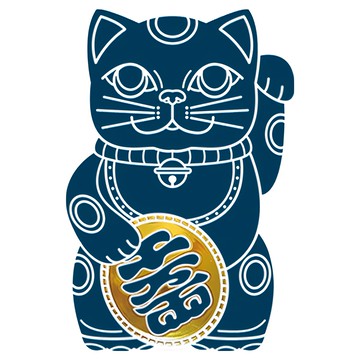 好物良品 開運招財繽紛Lucky Neko燙金靜電貼紙  大(35.5 x 23.5cm)  事業有成 多色