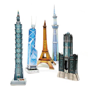 【DIY】台北摩天大樓 高雄85大樓 晴空塔 巴黎鐵塔  /材料包/益智