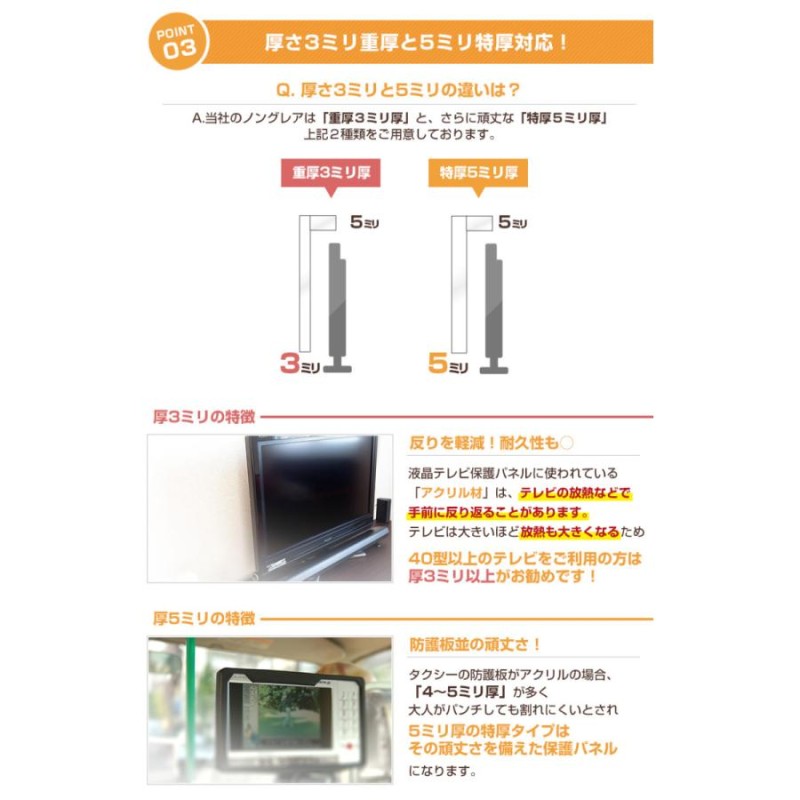 有機EL対応 液晶テレビ保護パネル 50型 50インチ ストッパー付き