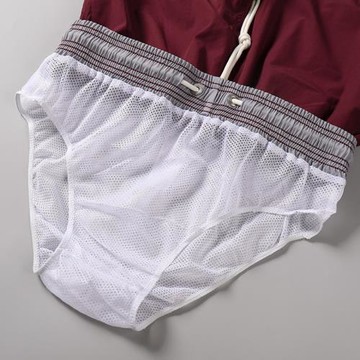 沙灘褲男速干可下水夏季海邊游泳溫泉褲寬松純色運動透氣三分短褲