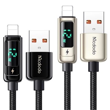 【Mcdodo麥多多】 Lightning/iPhone充電線傳輸線快充線編織 功率數顯 宙斯系列 1.2M