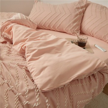 設計感床上四件套輕奢高級感磨毛床品被套床單三件套被罩床笠款4