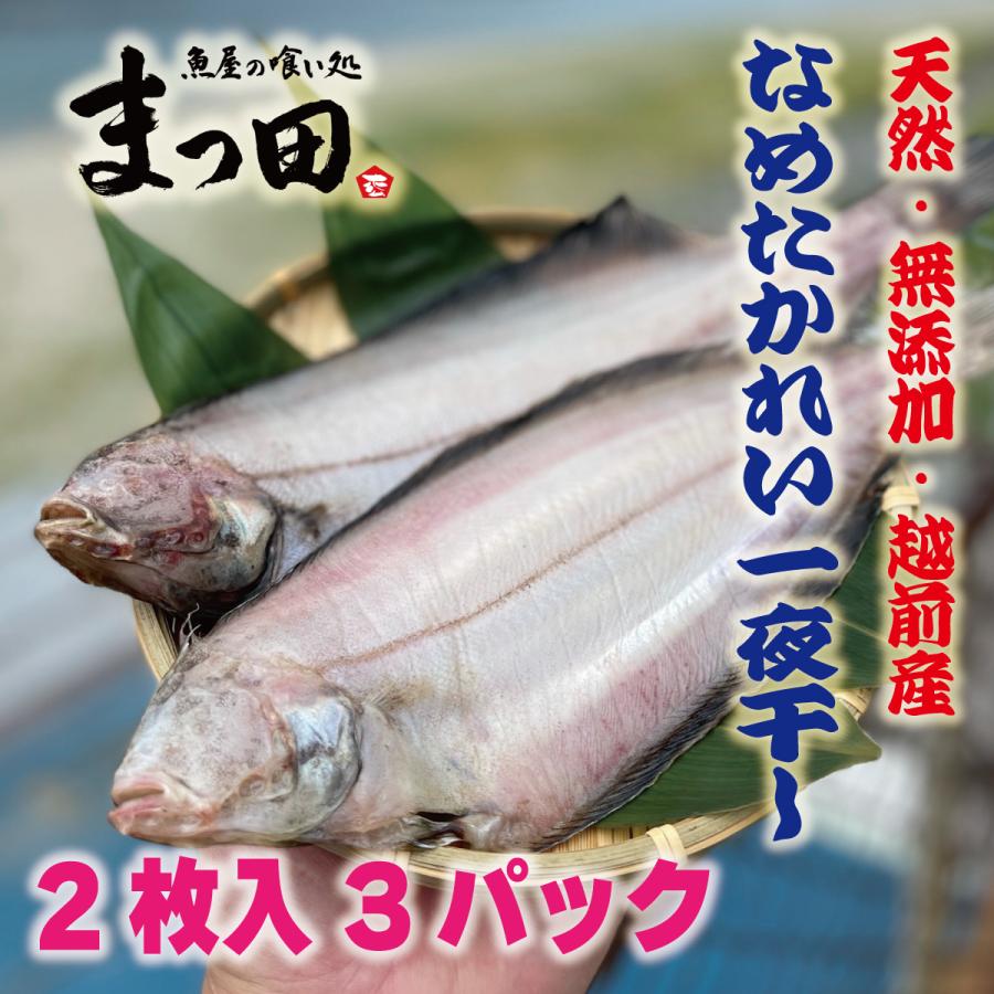 越前産　ナメタガレイ　ひもの　一夜干し　2枚入（約20ｃｍ）　3パック