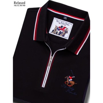 品牌男裝長袖翻領半拉鏈T恤體恤T有領帶領上衣保羅POLO衫秋季純棉