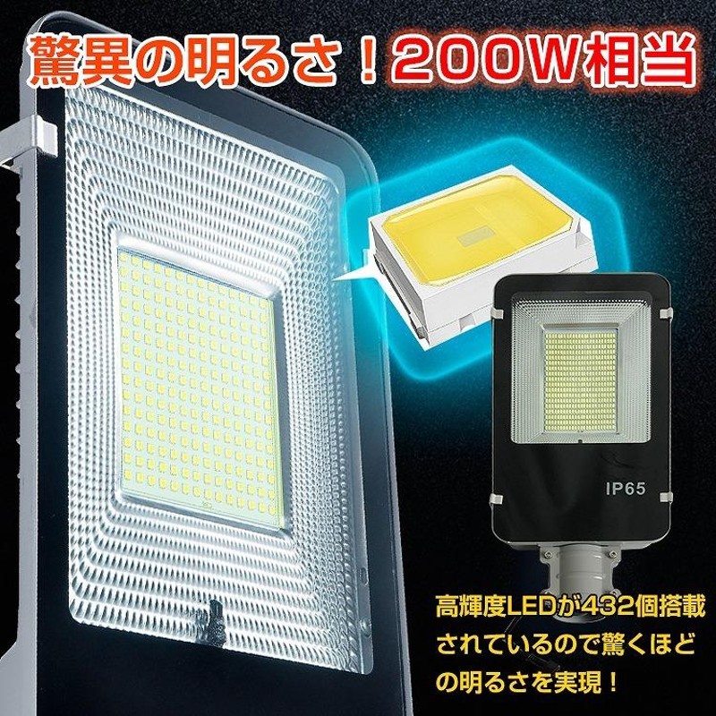 日本向け正規品 LED 街灯 50w センサー ソーラー充電 防水 取付簡単