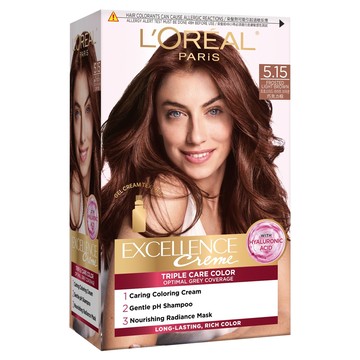 L'OREAL PARiS 巴黎萊雅 優媚霜三重護髮染髮霜 5.15  巧克力棕色  1個
