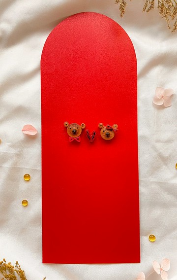 捲紙紅包袋—相親相愛的熊熊(紅底)