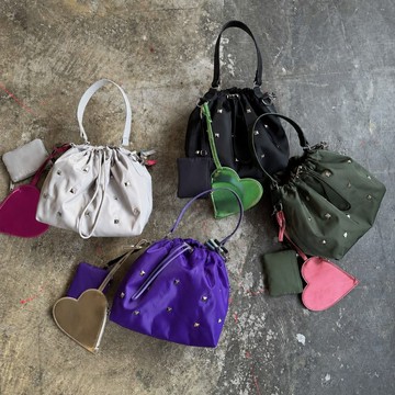 heart pouch studs 2way shoulder (C26001)
