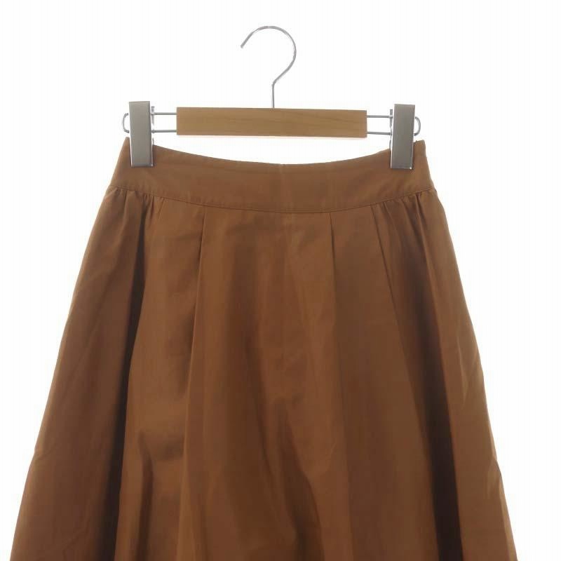 トッカ TOCCA プリーツスカート ミモレ丈 ロング フレア OOP 茶色  
