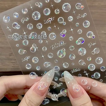 臺灣出貨✨新款水泡泡美甲貼紙立體感果凍氣小泡貼花夢幻海洋風指甲裝飾貼片✨賣場精選