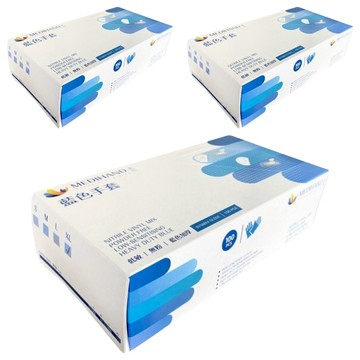 MEDIHAND 美恆 藍色合成手套 100入  藍色  XL  3盒