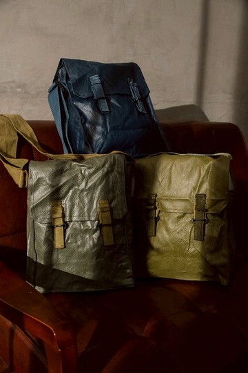 90s Leather army bag【初戀販賣所】軍包 側背包 古著 vintage