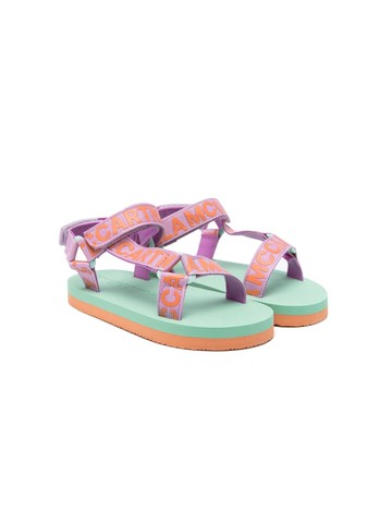 Stella McCartney Kids - logo-tape sandals - kids - Fabric/Fabric/Rubber - 28 - Purple