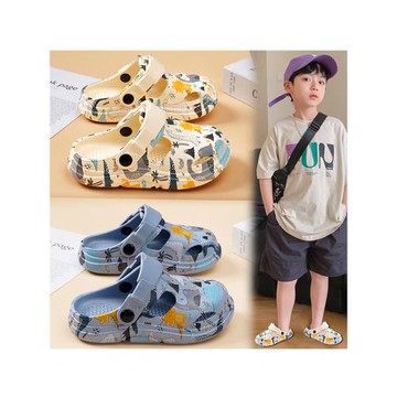 兒童拖鞋2025夏季新款男童包頭洞洞鞋中大童軟底沙灘鞋女童涼拖鞋