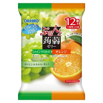 ORIHIRO 蒟蒻果凍 白葡萄味 + 柳橙味  240g  1個
