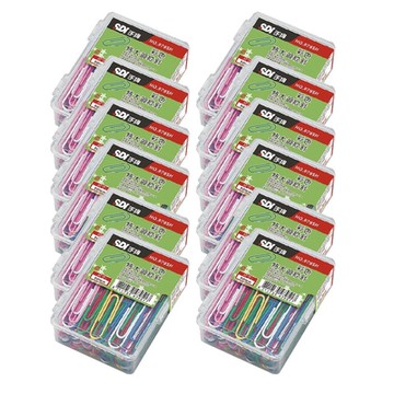 SDI 手牌 50mm  彩色 特大 迴紋針 塑膠盒 50支入盒  12盒/組 0795H