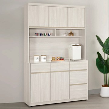 文創集 寶亞4尺岩板五抽高餐櫃組合-121x40x197cm免組