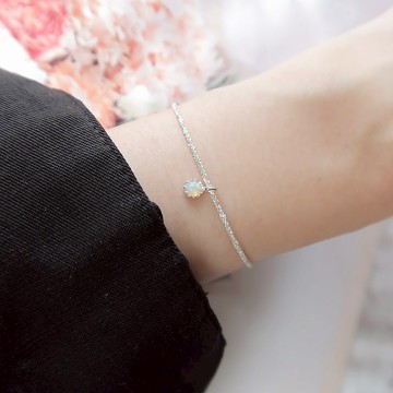 925純銀 小星光 蛋白石 客製化刻字 手鍊 免費送禮包裝