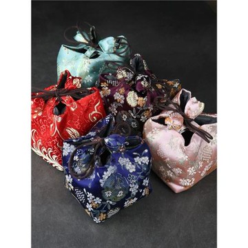 中式刺繡茶杯主人杯紫砂茶壺茶葉罐布袋包便攜旅行功夫茶具收納袋