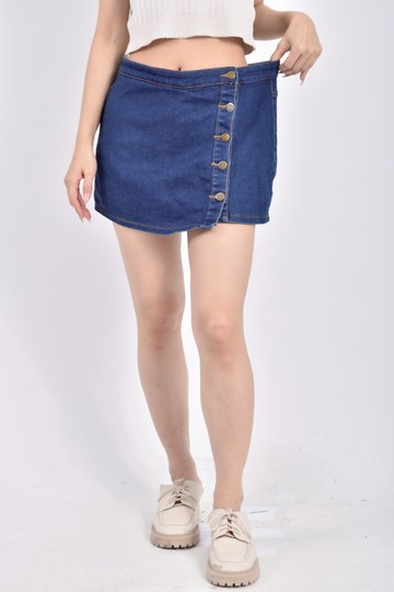 (L) sweet高腰質感丹寧牛仔藍色褲裙