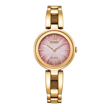 CITIZEN Eco-Drive 手環造型 鋼錶帶 光動能女錶 EM0809-83Z 粉/玫瑰金 28mm